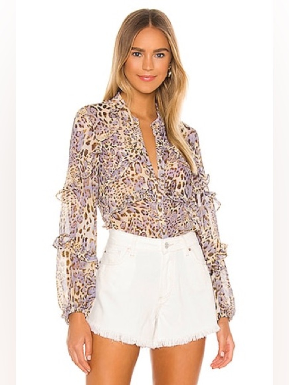 Rumi Blouse in Blue Leo Bardot